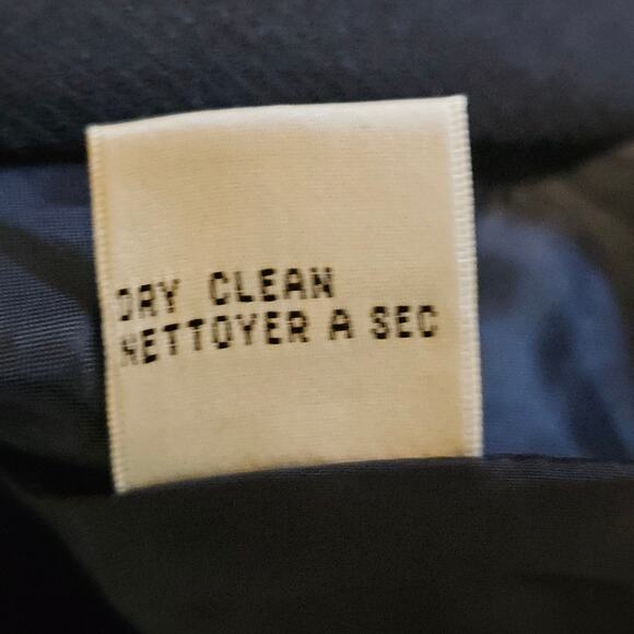 Talbots Navy Blue Gold Tone Embroidery Wool Blazer Jacket Preppy Women's 4 3611 - Picture 6 of 8